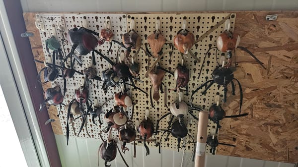 Handcrafted ornaments and toys displayed in Stara Zagora