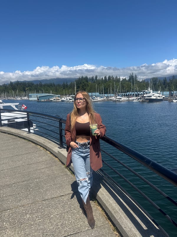 Casual evening hangout on Vancouver's waterfront promenade