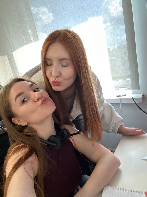 Selfie session at an office in Perm, Russia