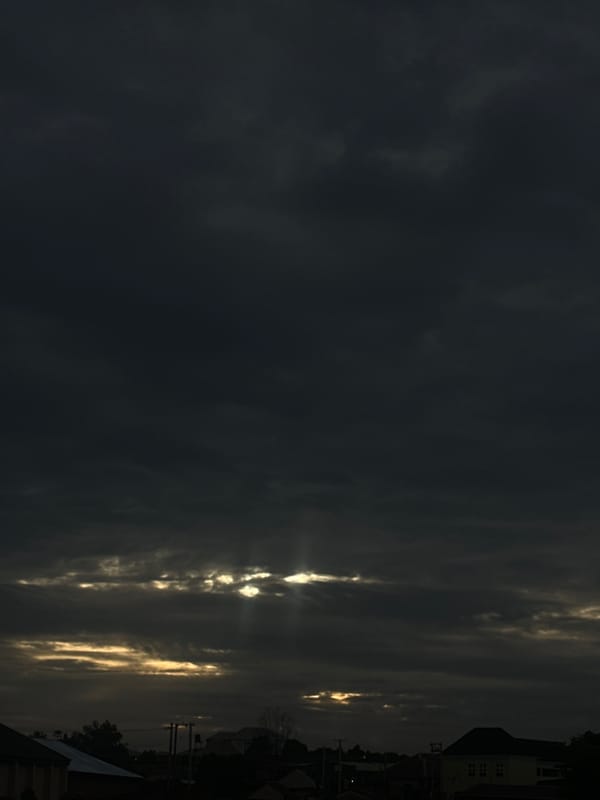 Dramatic sunrise clouds observed over Gura Top, Nigeria