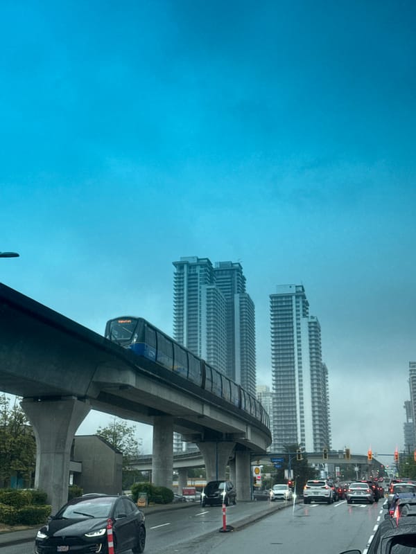 SkyTrain heading to Waterfront rolls through Burnaby