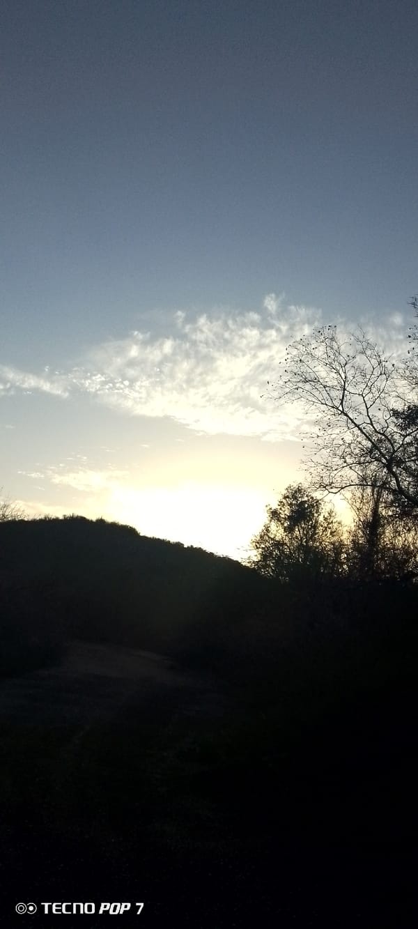 Unknown witness documents sunset road journey through rural Altagracia, Venezuela
