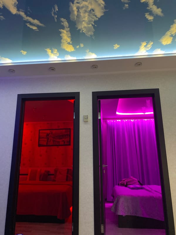 Interior space with decorative lighting documented in Yoshkar-Ola