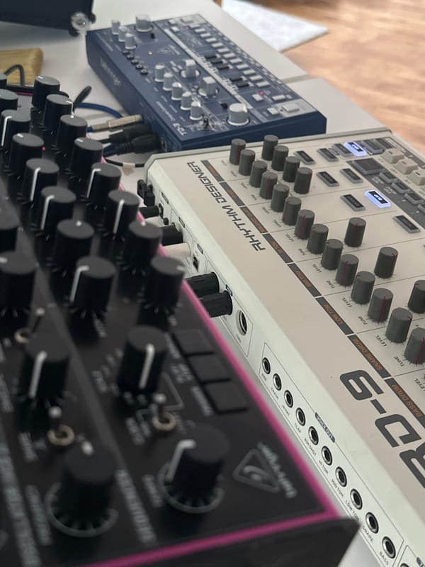 Music production setup documented in Kiel studio