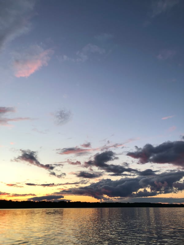 Dusk over the water near Svirstroy, Russia