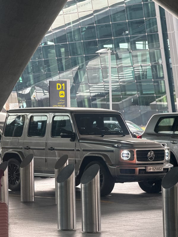 Mercedes G-Wagon spotted with door open at Doha Airport