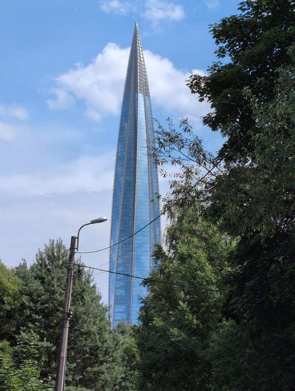 Lakhta Center's glass spire punctuates Saint Petersburg's skyline