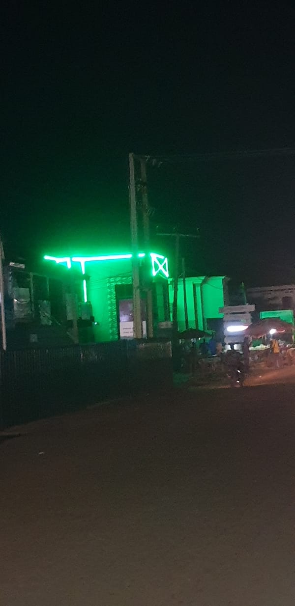 Nighttime street scenes captured in Sabon Tasha, Nigeria