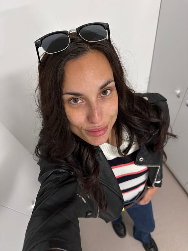 Woman documented in multiple selfies, outdoor walk in Pleven