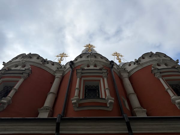 Morning documentation of Moscow university campus and church architecture