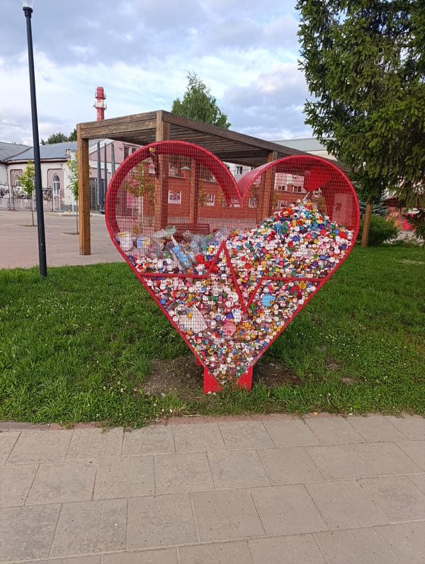Strolling through a small Russian town's parks and streets