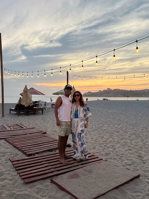 Beach wedding and sunset activities at Zicatela Beach, Mexico