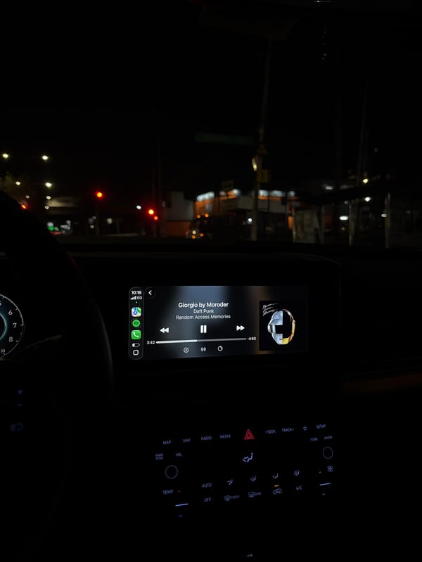 Nighttime car interior documented in Puebla, Mexico