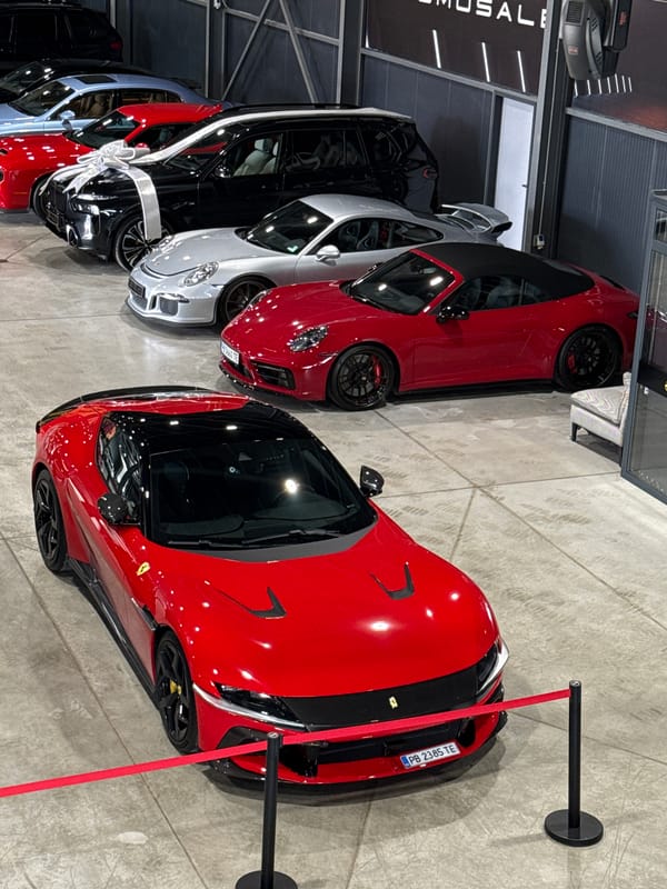 Luxury car showroom visit documented in Plovdiv, Bulgaria