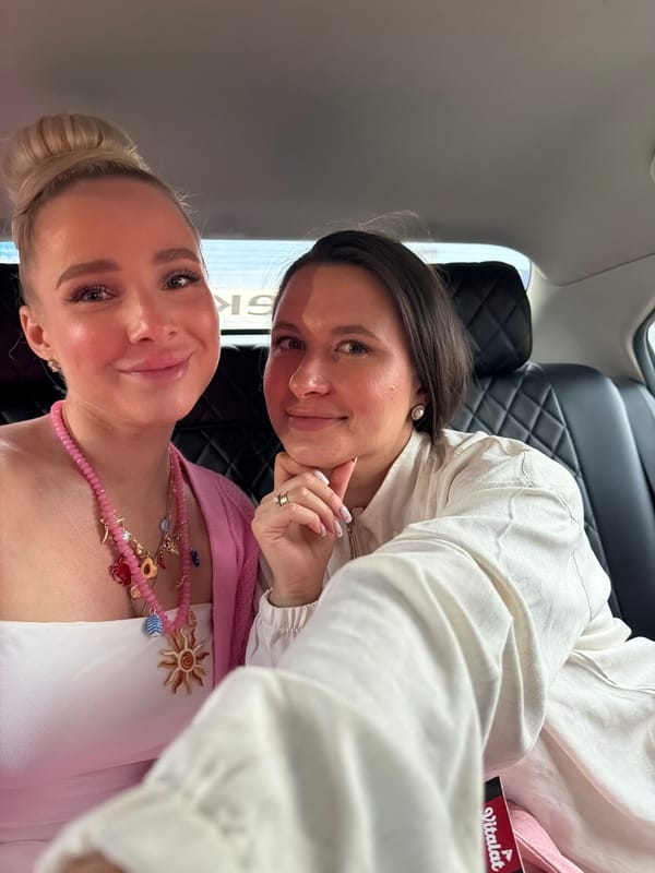 Backseat selfie session in a car near Odintsovo, Russia
