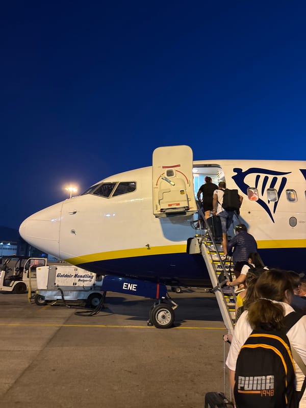 Ryanair evening departure from Sofia Airport
