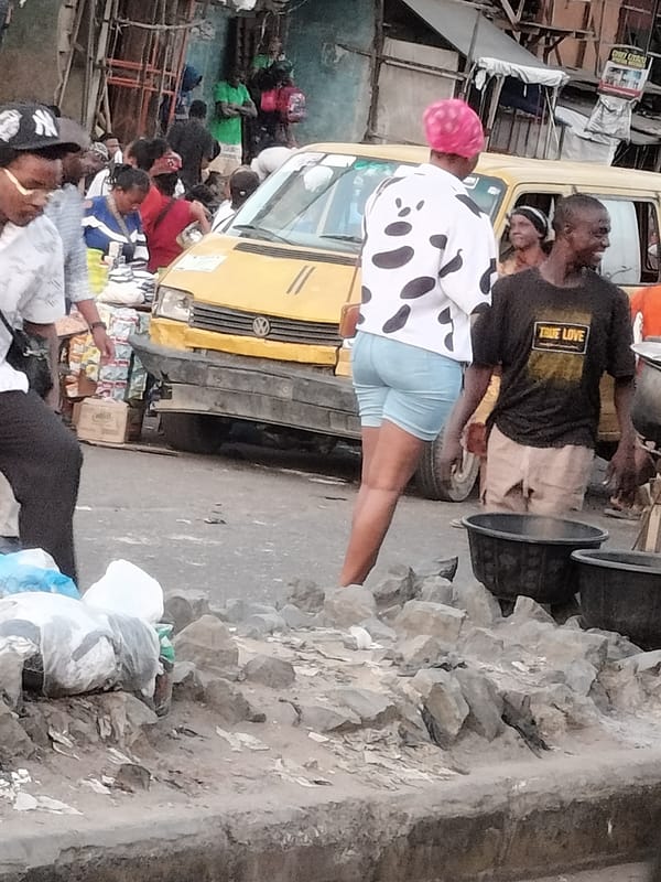 Routine street activity documented in Lagos Nigeria afternoon