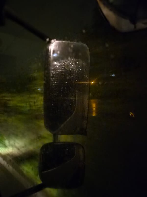 Rainy night driving conditions observed in Luxembourg