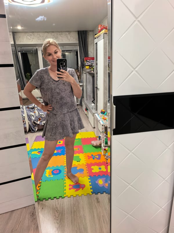 Mirror selfie session at home in Sterlitamak, Russia.