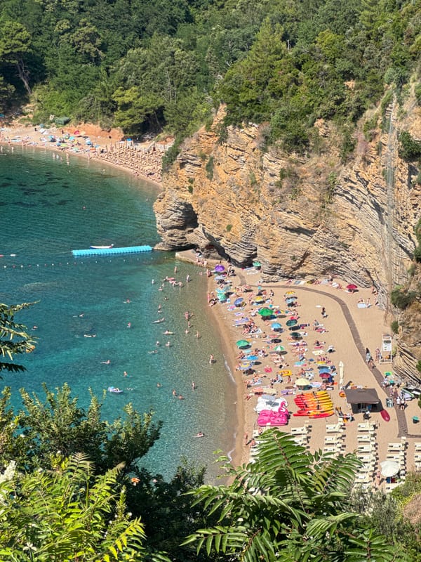 Lazy beach morning at Mogren, Budva
