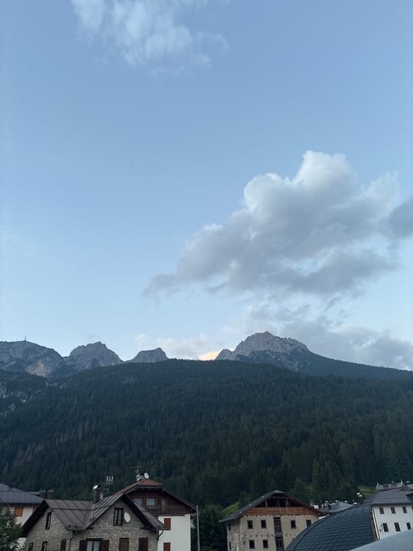 Afternoon stop at a Dolomites village hotel and surroundings