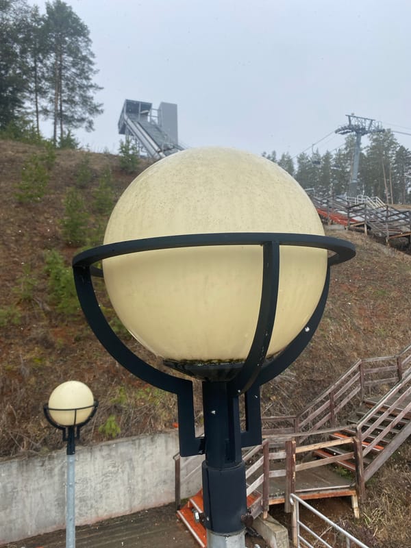 Street lamp photographed during overcast conditions in Прикамский, Russia