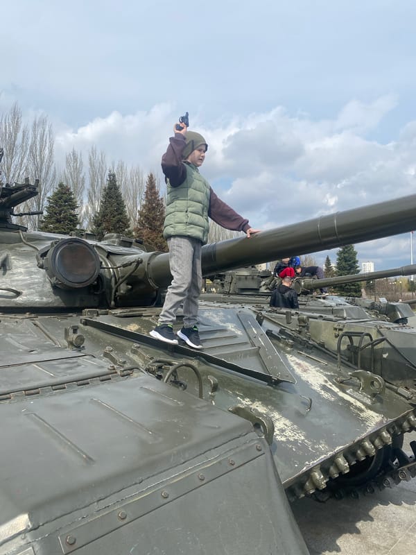 Visitors explore Soviet military exhibits at Kazan memorial site