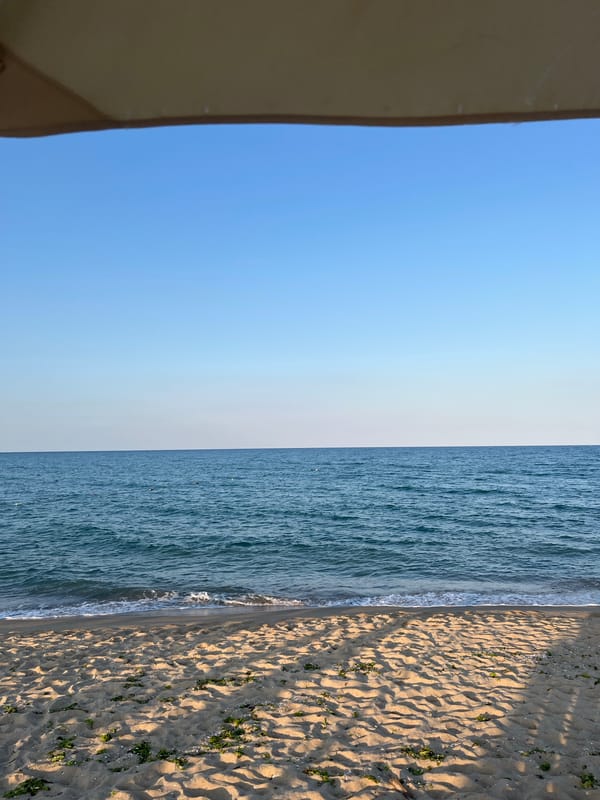 Sunny afternoon on the Black Sea beach in Obzor, Bulgaria