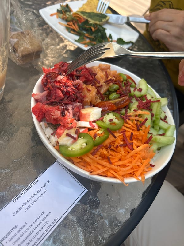 Diner enjoys meal at outdoor restaurant in Mexico