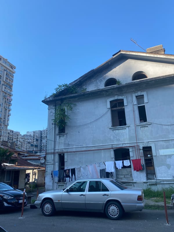 Batumi street scenes mixing Soviet architecture with modern glass towers