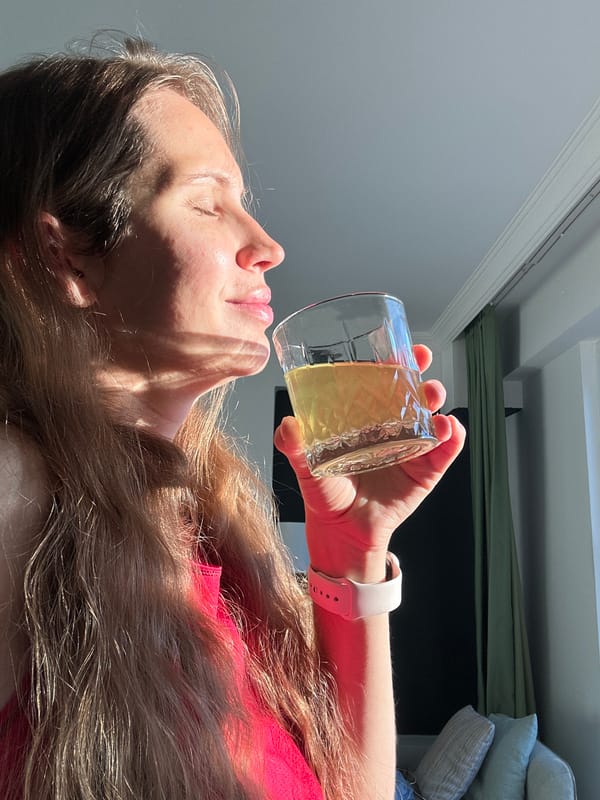 Woman documents morning wellness routine in Fethiye, Turkey