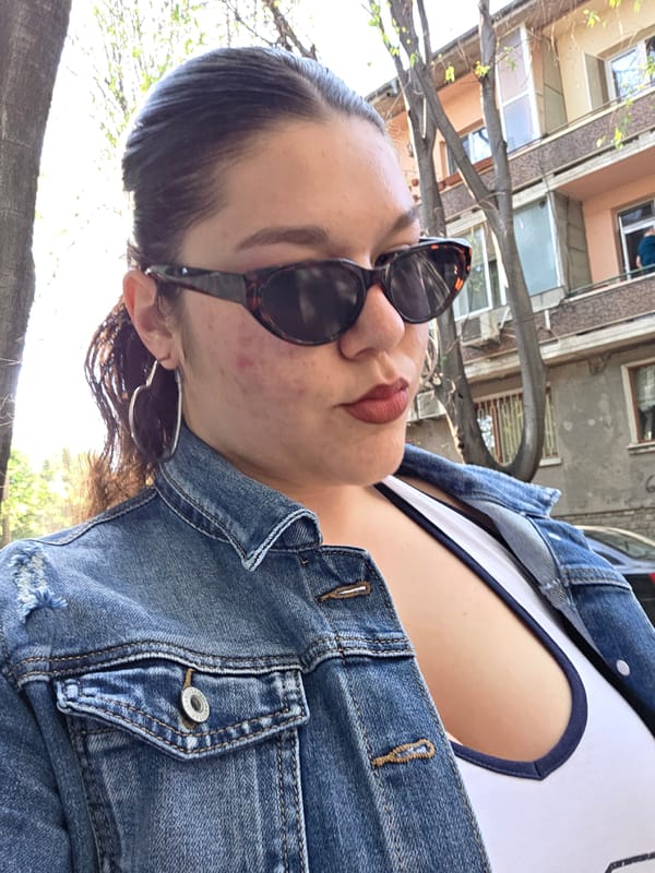 Woman photographed outdoors in Stara Zagora, Bulgaria
