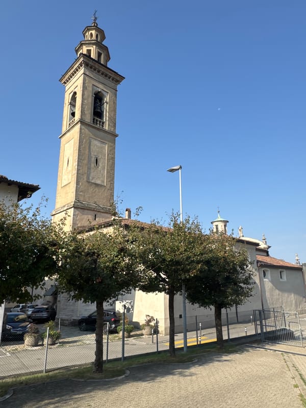 Sunny morning around Balerna's Church of San Giorgio