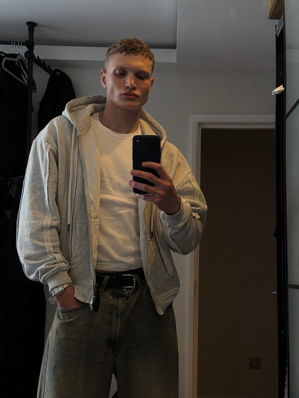 Mirror selfie in casual outfit, London