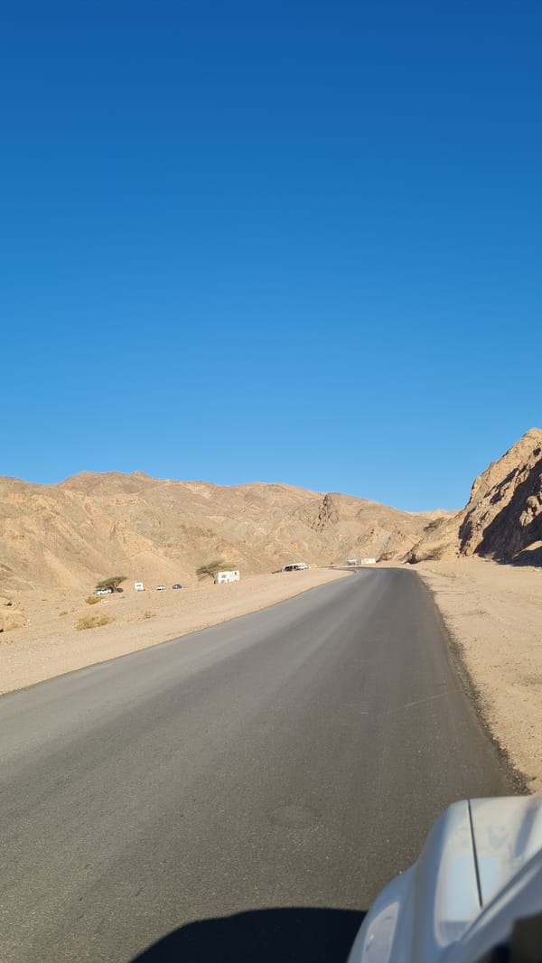 Desert road scene documented near Eilat, Israel