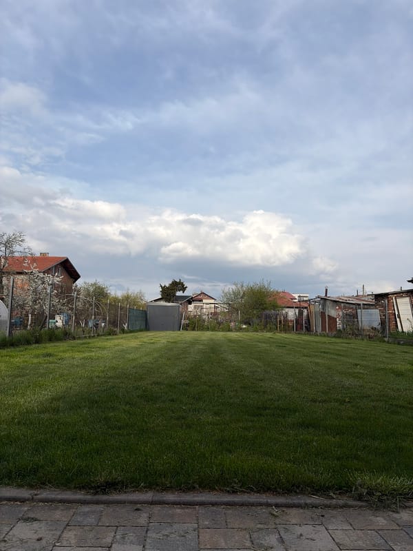 Toddler photographed playing in residential Sofia neighborhood