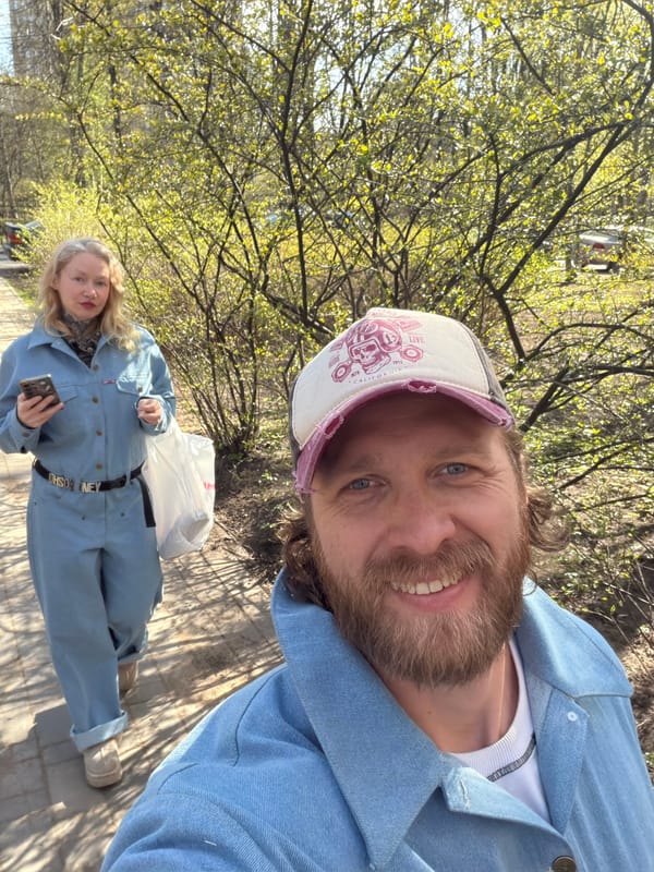 Spring day park visit captured in Saint Petersburg