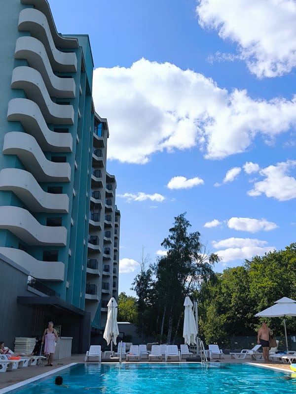 Poolside afternoon at a resort in Ustia, Moldova