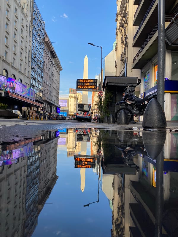 Evening street life documented across central Buenos Aires