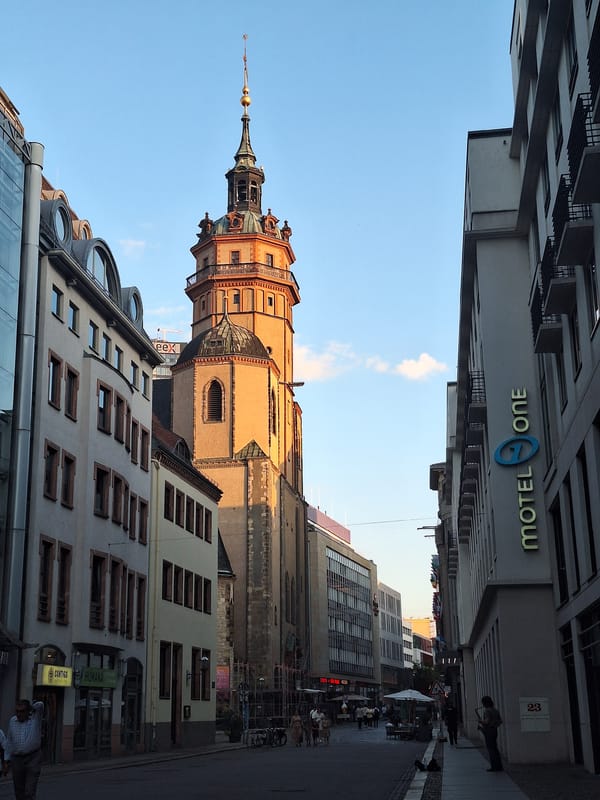 Summer evening in Leipzig's historic city center