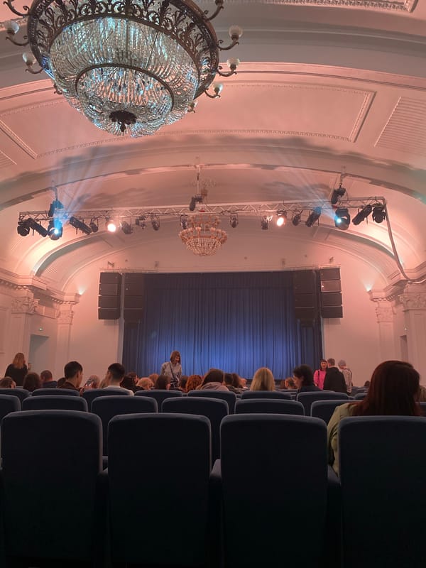 Theater audience gathers in ornate Kazan venue