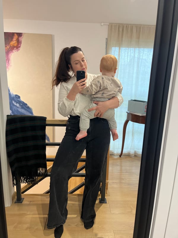 Mother and infant documented in casual domestic moments, Germany