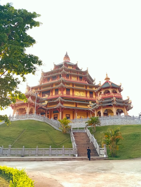 Buddhist temple and gardens documented in Phú An, Vietnam