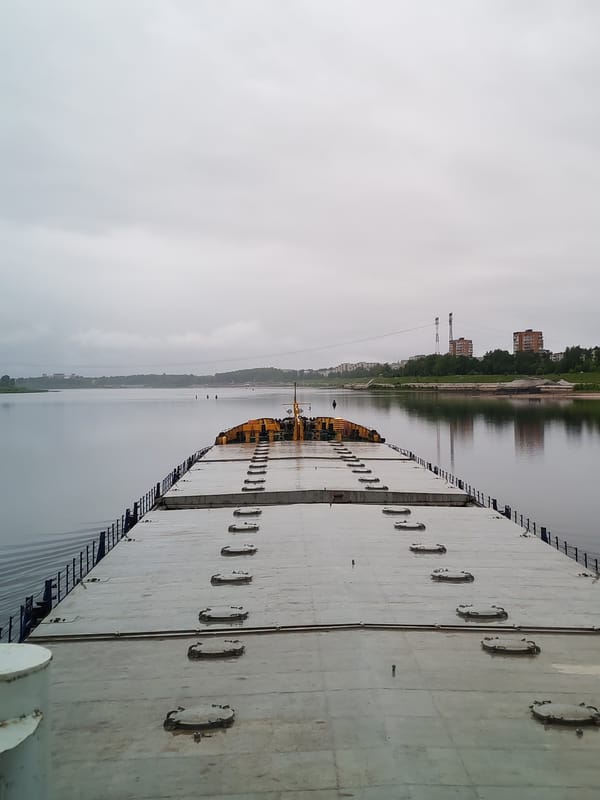 Nighttime waterfront activity documented in Bol'shie Mkhi, Russia