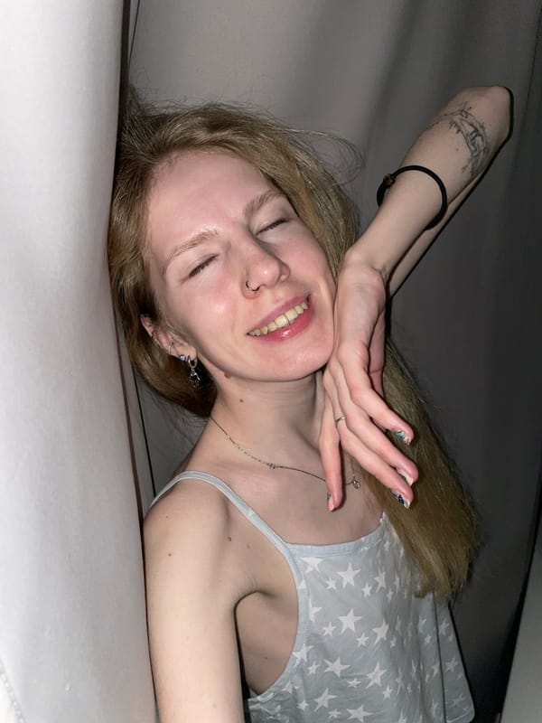 Woman photographed in casual pose in Izhevsk