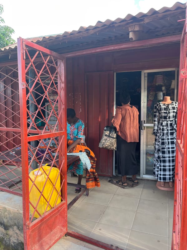 Everyday street life along a Jos, Nigeria neighborhood.