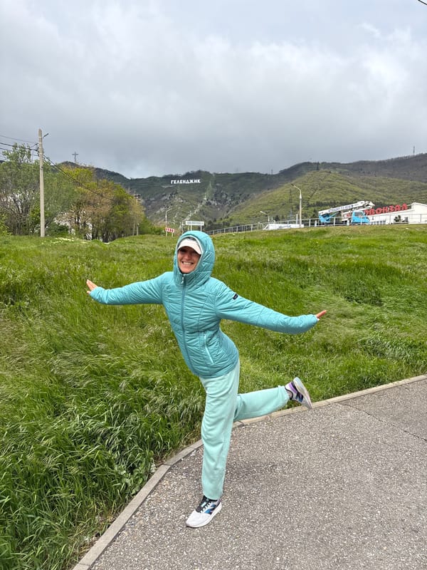 Tourist activities and wet weather observed in Gelendzhik, Russia