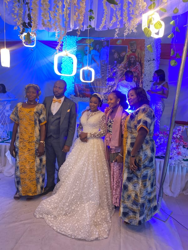 Wedding ceremony celebrated in Wang, Nigeria with traditional attire