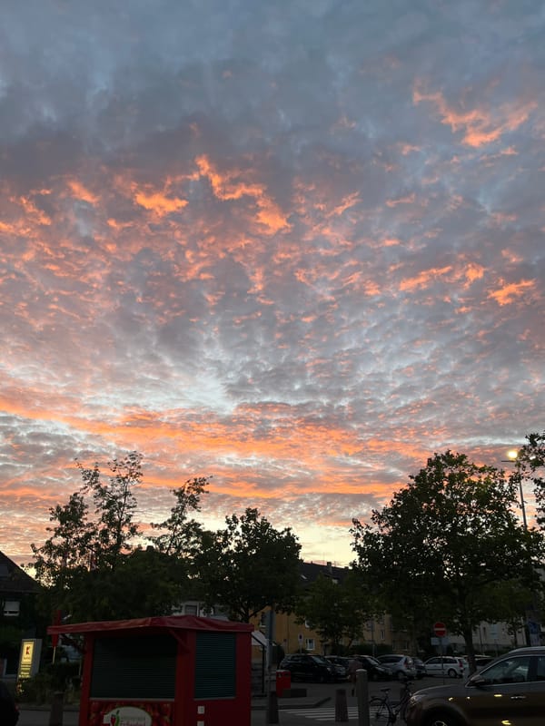 Sunset clouds over Landau in der Pfalz, captured in quick succession