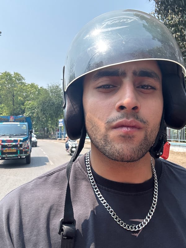 Man in black helmet observed on Kolkata street